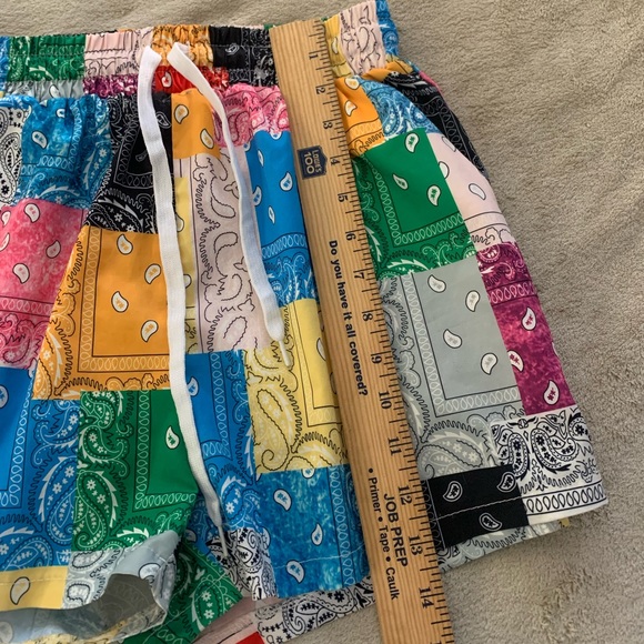 Paisley Print Patchwork Slant Pocket Shorts Women Size Small - Picture 8 of 8